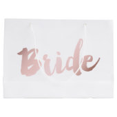 elegante Imitate rosa Rosengold "Braut" Große Geschenktüte (Rückseite)