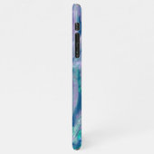 Elegante Imitate Rosa Türkis Abalone Muschel Muste iPhone Hülle (Linke Seite)