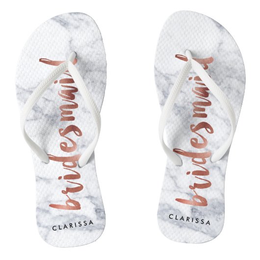 elegante Imitate Rose aus weißem Marmor Brautjacke Badesandalen (Fußbett)