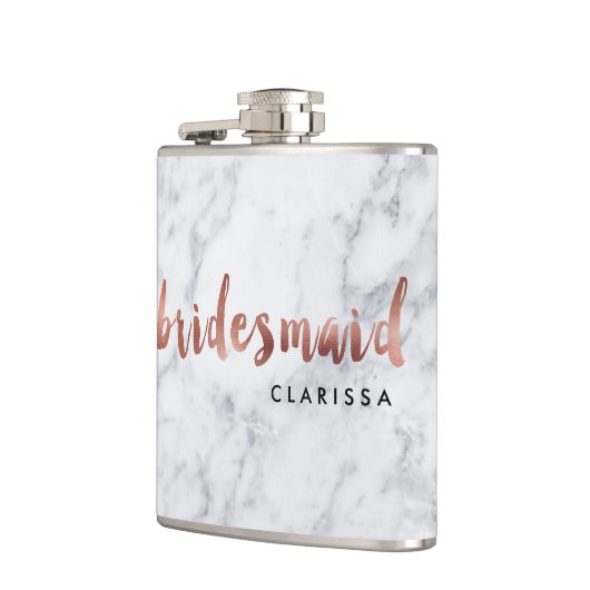 elegante Imitate Rose aus weißem Marmor Brautjacke Flachmann (Links)