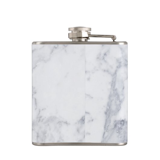 elegante Imitate Rose aus weißem Marmor Brautjacke Flachmann (Rückseite)