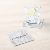 elegante Imitate Rose aus weißem Marmor Brautjacke Rechteckiger Pappuntersetzer (Vor Ort)