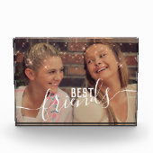 Elegante Imitate Rose Gold Custom Best Friends Fot Fotoblock (Vorderseite)