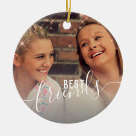 Elegante Imitate Rose Gold Custom Best Friends Fot Keramik Ornament