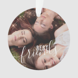 Elegante Imitate Rose Gold Custom Best Friends Fot Ornament