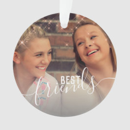 Elegante Imitate Rose Gold Custom Best Friends Fot Ornament