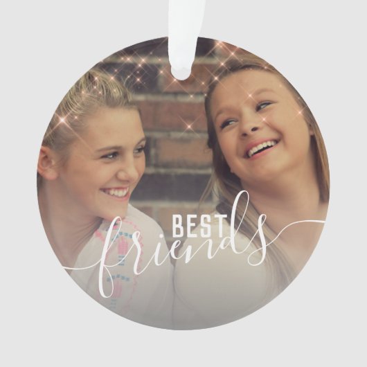 Elegante Imitate Rose Gold Custom Best Friends Fot Ornament (Vorderseite)