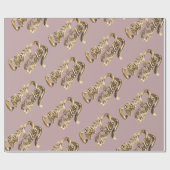 Elegante Imitate Rose Gold Foil Script Chic Weihna Geschenkpapier (Flach)