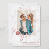 Elegante Imitate Rose Gold Foto Hochzeit speichern Save The Date (Vorderseite)