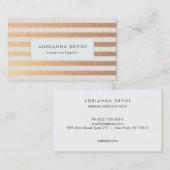 Elegante Imitate Rose Gold gestreifte Muster Salon Visitenkarte (Vorne/Hinten)