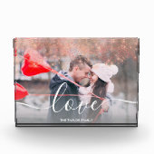 Elegante Imitate Rose Gold Glitzer Liebe Text Foto (Vorderseite)