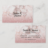 Elegante Imitate Rose Gold Glitzer Weißer Marmor O Visitenkarte (Vorne/Hinten)