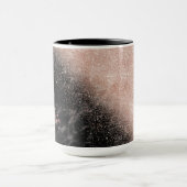 Elegante Imitate Rose Gold Konfetti Schwarz Marmor Tasse (Zentrum)