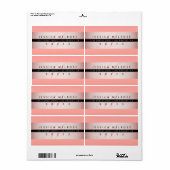 Elegante Imitate Rose Gold & Monogram Rücksendeadr (Vorne)