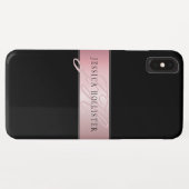Elegante Imitate Rose Gold | Name & Initialen Case-Mate iPhone Hülle (Rückseite (Horizontal))