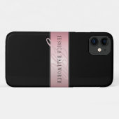 Elegante Imitate Rose Gold | Name & Initialen Case-Mate iPhone Hülle (Rückseite (Horizontal))