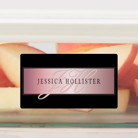 Elegante Imitate Rose Gold | Name & Initialen Etiketten (Befestigt)