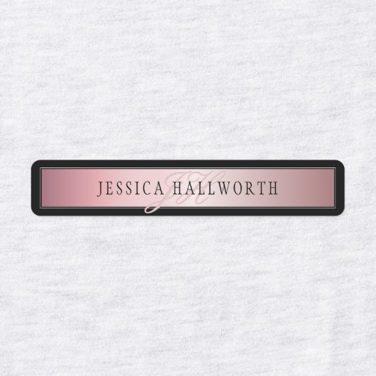 Elegante Imitate Rose Gold | Name & Initialen Etiketten (Design 1)