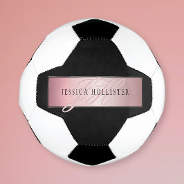 Elegante Imitate Rose Gold | Name & Initialen Fußball