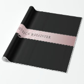 Elegante Imitate Rose Gold | Name & Initialen Geschenkpapier (Ungerollt)