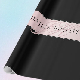 Elegante Imitate Rose Gold | Name & Initialen Geschenkpapier