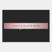 Elegante Imitate Rose Gold | Name & Initialen Geschenkpapier Set (Vorderseite)