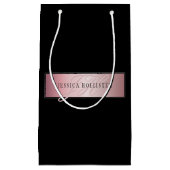 Elegante Imitate Rose Gold | Name & Initialen Kleine Geschenktüte (Vorderseite)