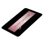 Elegante Imitate Rose Gold | Name & Initialen Magnet (Linke Seite)