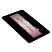 Elegante Imitate Rose Gold | Name & Initialen Magnet (Rechte Seite)