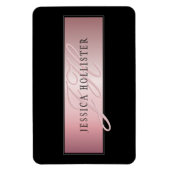 Elegante Imitate Rose Gold | Name & Initialen Magnet (Vertikal)