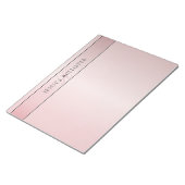Elegante Imitate Rose Gold | Name & Initialen Notizblock (angewinkelt)