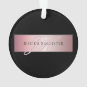 Elegante Imitate Rose Gold | Name & Initialen Ornament (Rückseite)