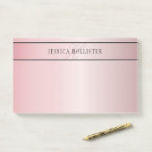 Elegante Imitate Rose Gold | Name & Initialen Post-it Klebezettel (Auf Schreibtisch)