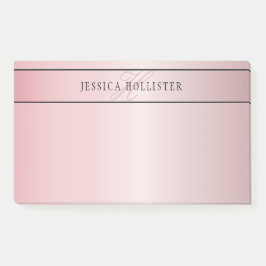 Elegante Imitate Rose Gold | Name & Initialen Post-it Klebezettel