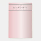 Elegante Imitate Rose Gold | Name & Initialen Post-it Klebezettel (Vorderseite)