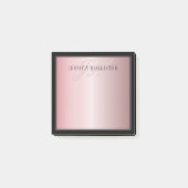 Elegante Imitate Rose Gold | Name & Initialen Post-it Klebezettel (Vorderseite)