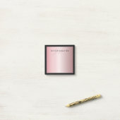 Elegante Imitate Rose Gold | Name & Initialen Post-it Klebezettel (Auf Schreibtisch)