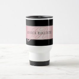 Elegante Imitate Rose Gold | Name & Initialen Reisebecher