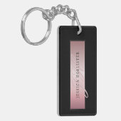 Elegante Imitate Rose Gold | Name & Initialen Schlüsselanhänger (Vorderseite links)