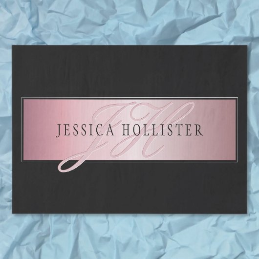 Elegante Imitate Rose Gold | Name & Initialen Seidenpapier