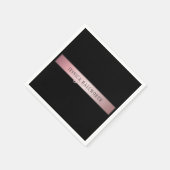 Elegante Imitate Rose Gold | Name & Initialen Serviette (Ecke)