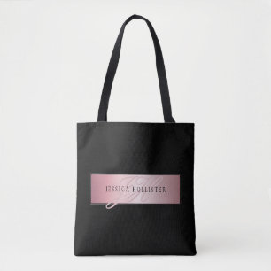 Elegante Imitate Rose Gold   Name & Initialen Tasche