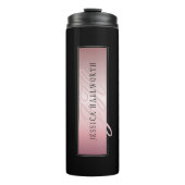 Elegante Imitate Rose Gold | Name & Initialen Thermosbecher (Vorderseite)