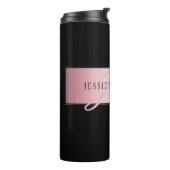 Elegante Imitate Rose Gold | Name & Initialen Thermosbecher (Nach links gedreht)