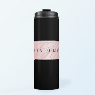 Elegante Imitate Rose Gold   Name & Initialen Thermosbecher