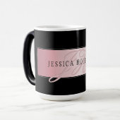 Elegante Imitate Rose Gold | Name & Initialen Verwandlungstasse (Vorderseite Links)