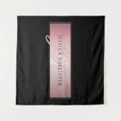 Elegante Imitate Rose Gold | Name & Initialen Wandteppich (Vorderseite (Horizontal))