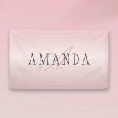 Elegante Imitate Rose Gold | Name und Monogramm Banner