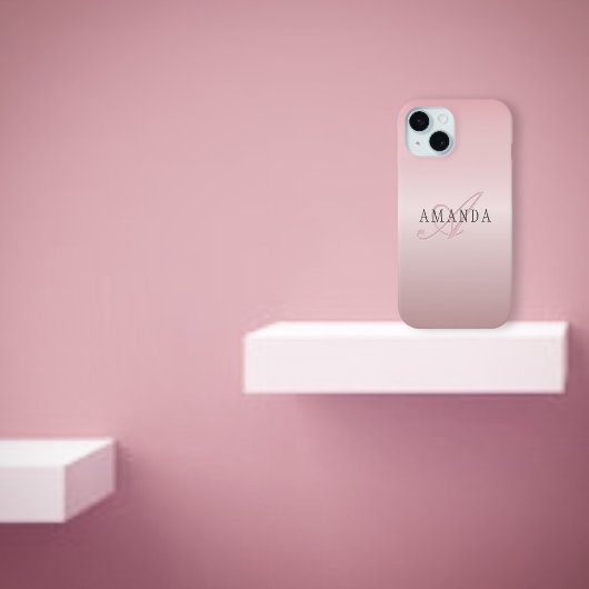 Elegante Imitate Rose Gold | Name und Monogramm Case-Mate iPhone Hülle