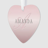 Elegante Imitate Rose Gold | Name und Monogramm Ornament (Vorderseite)